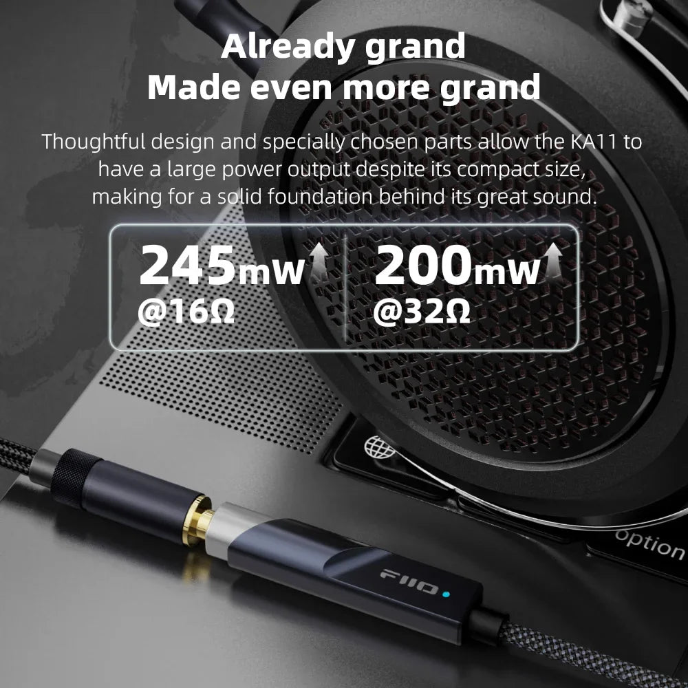 FiiO JadeAudio KA11 USB C to 3.5mm Audio Adapter USB Dongle