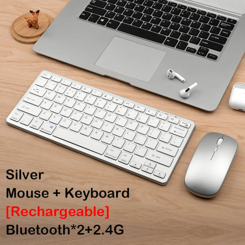 Bluetooth 5.0 & 2.4G Wireless Keyboard and Mouse Combo Mini Multimedia