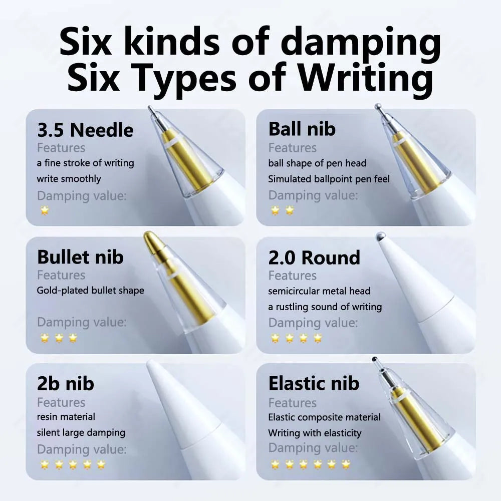 Replacement Pencil Tips for Apple Pencil 1st 2nd 3th(USB-C) 4/6 Pcs 2B