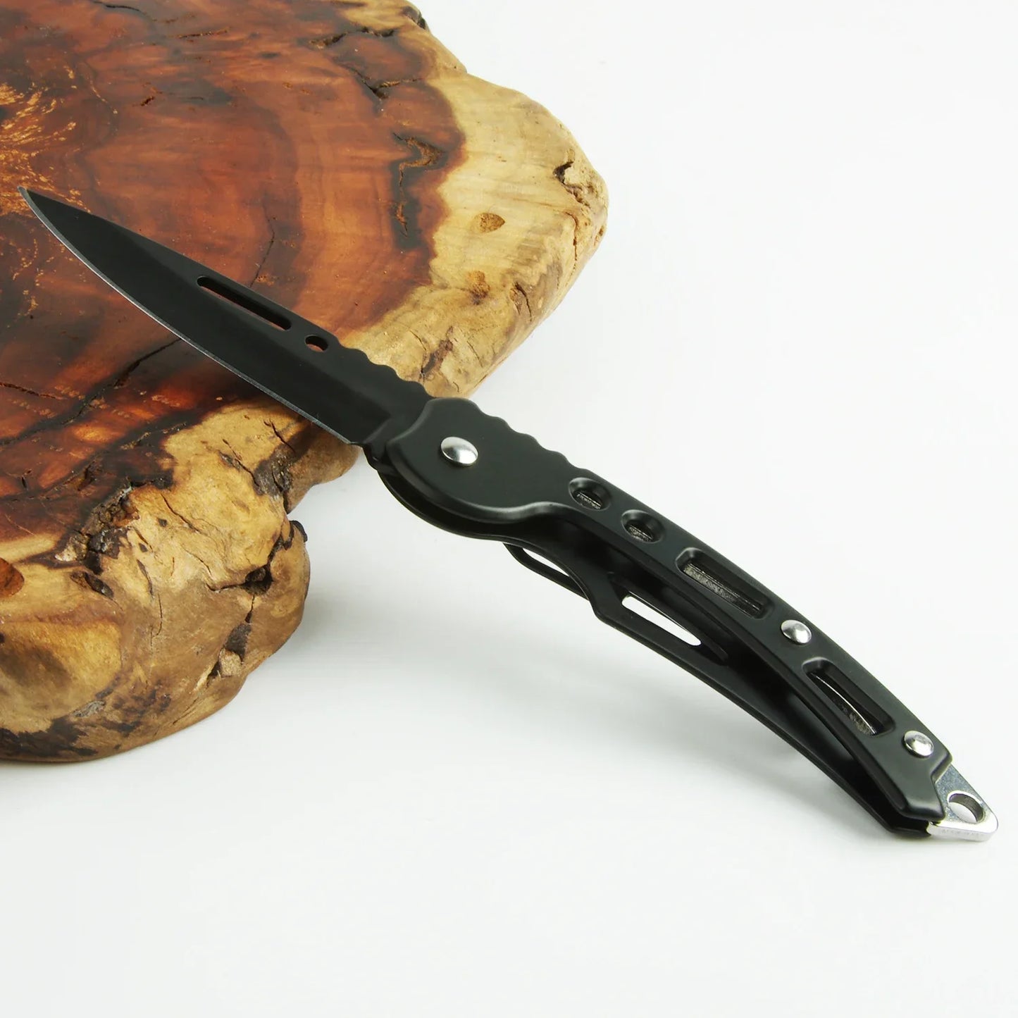 Stainless Steel Keychain Folding Knife Outdoor Carrying Knife Mirror