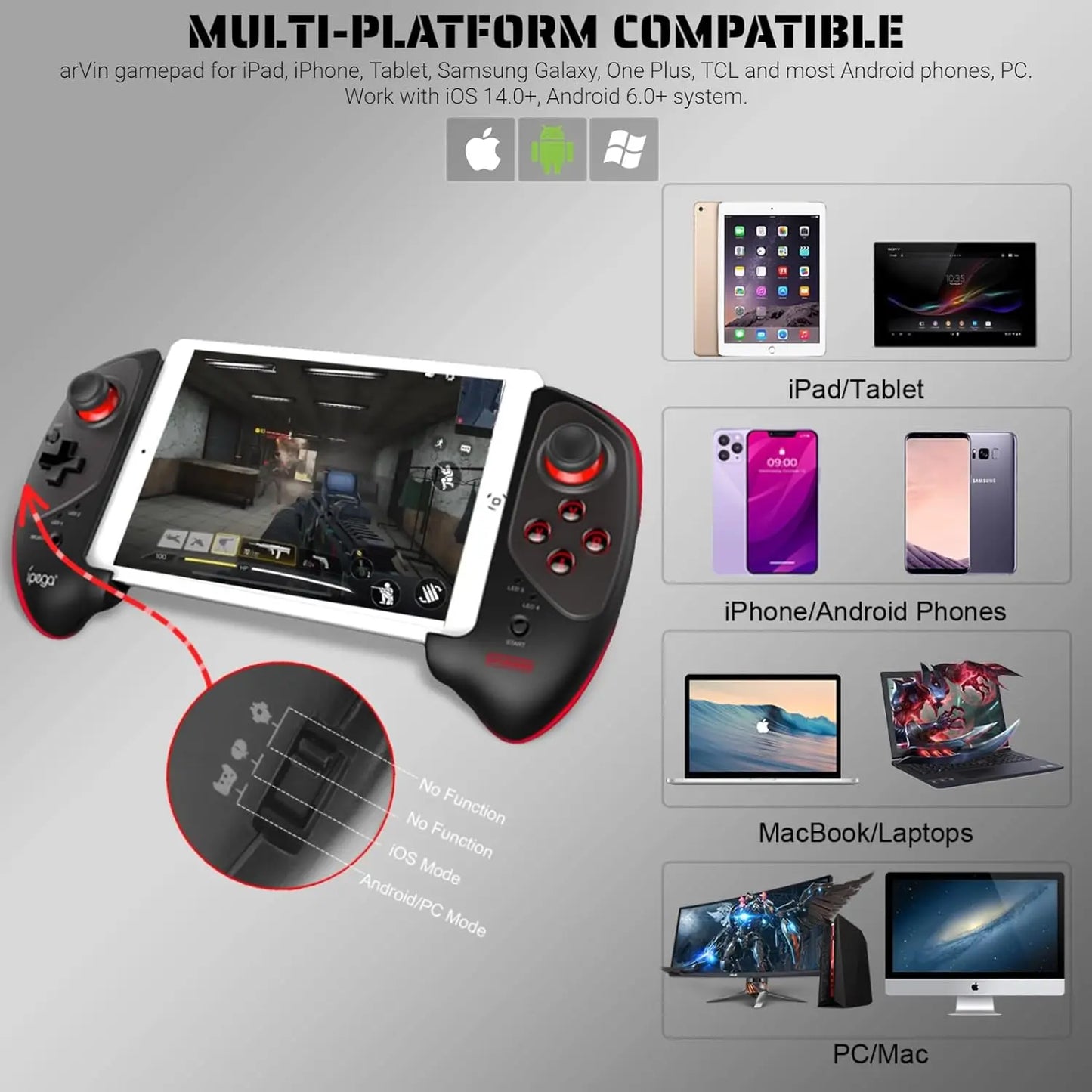 Ipega PG-9083S Game Controller Bluetooth Wireless Gamepad Controle