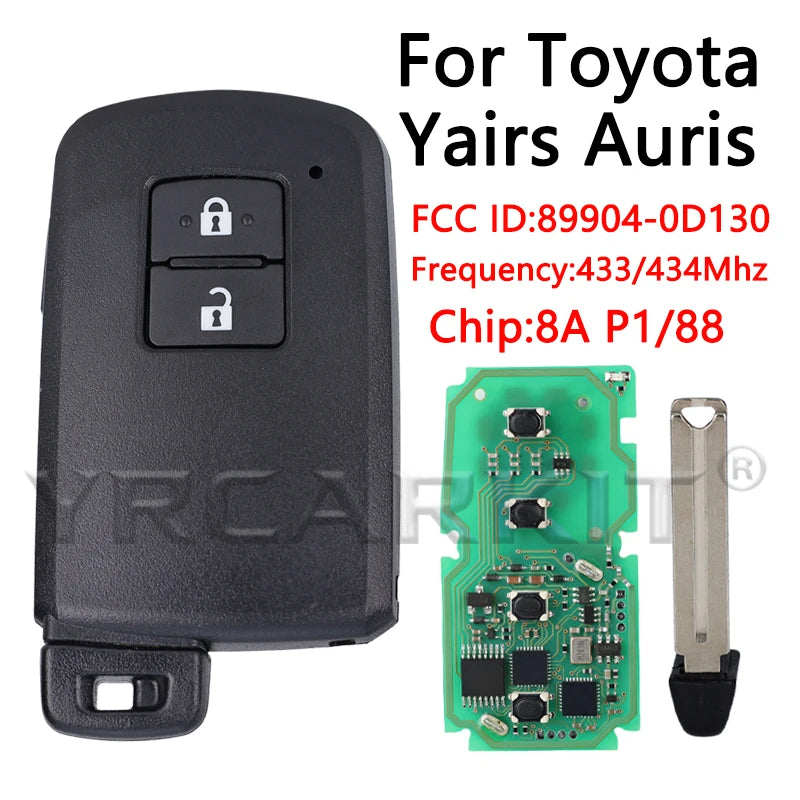 For Toyota Yaris Auris Smart Key 2 Button  BA7EQ P1 88 DST-AES Chip