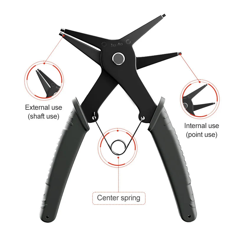 2 in 1 Snap Ring Pliers For Internal External Card Retaining Pincer