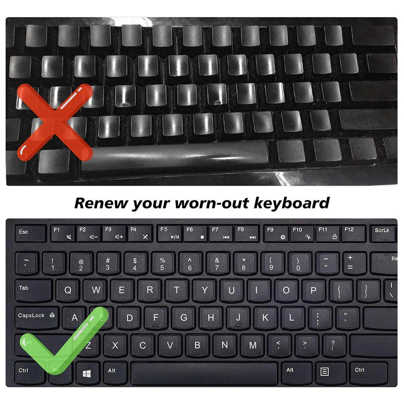 English Spanish Italian Korean Keyboard Sticker Durable Alphabet Black