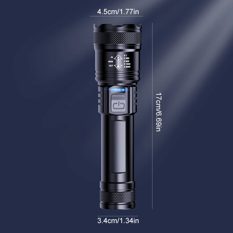 Fiash Light 1200Lumen strong light illumination zoom 18650 battery LED
