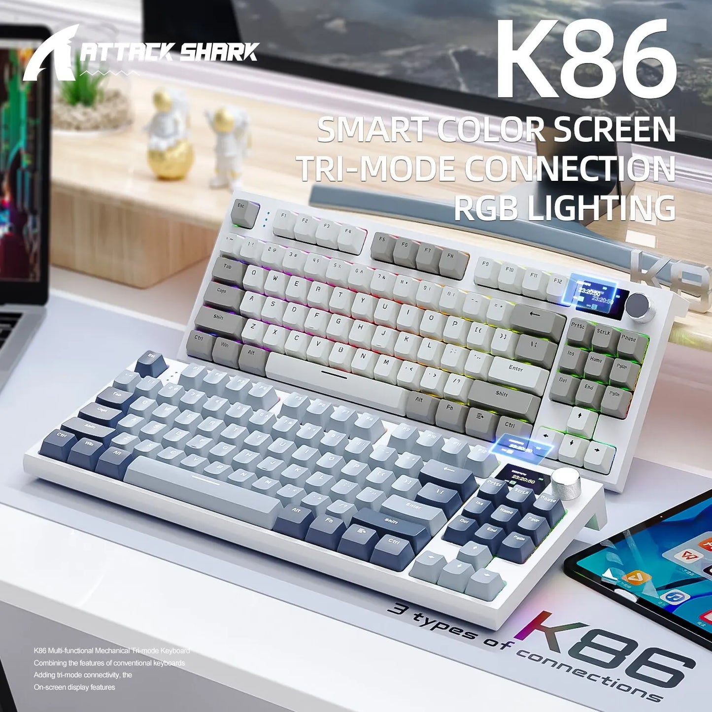 K86 Wireless Hot-Swappable Mechanical Keyboard Bluetooth/2.4g With