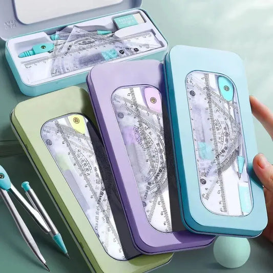 7-Piece Compass and Ruler Set Student Ruler Set Cute Rriangle Ruler