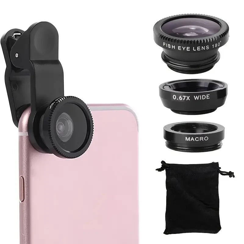 3in1 Fisheye Lens Wide Angle Micro Camera Lens for iPhone 14 13 3IN1