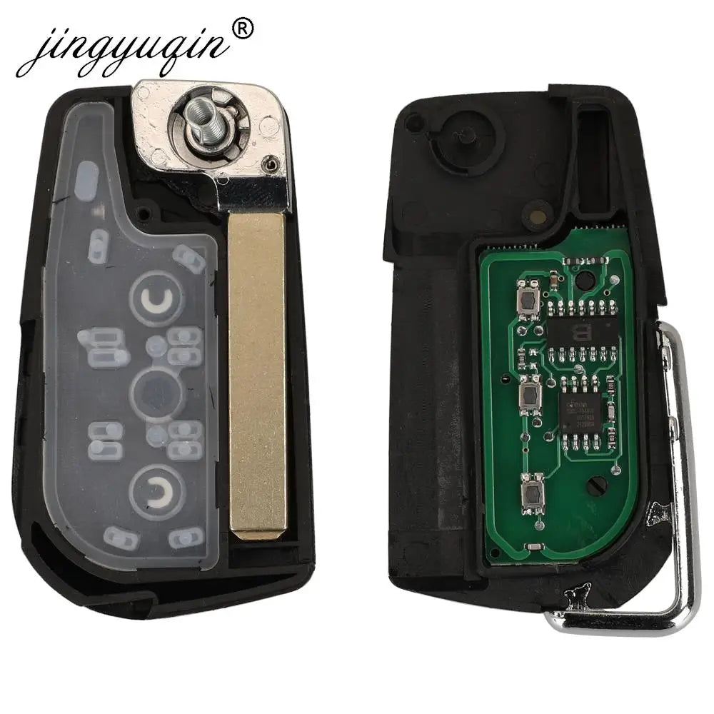 jingyuqin VA2 Flip Remote Car Key Fob 433MHz H-8A for Toyota Aygo