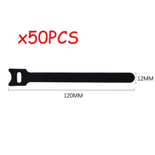 50pcs Reusable Hook and Loop Cable Ties Fastening Straps Multi-Purpose