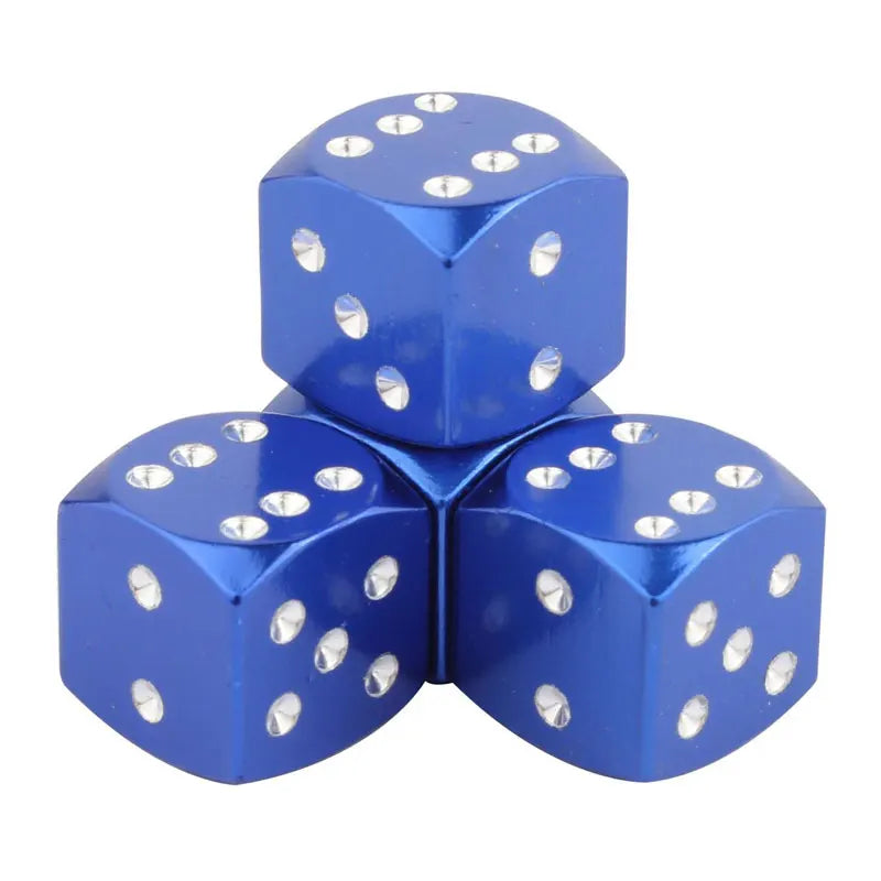 4Pcs/Lot Aluminum Alloy Car-styling AUTO Dice Dust Valve Caps Car