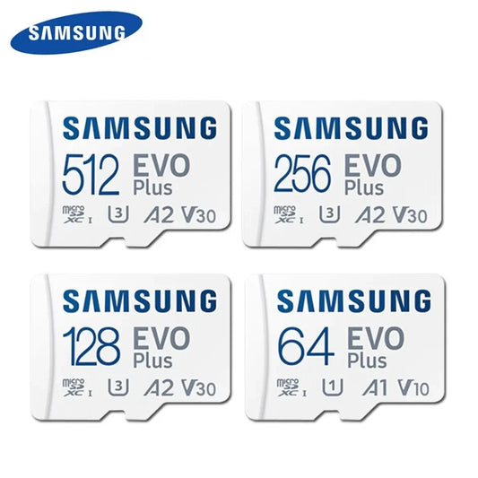 Samsung 512GB 256GB 128GB A2 V30 Memory Card EVO Plus Micro SD Card