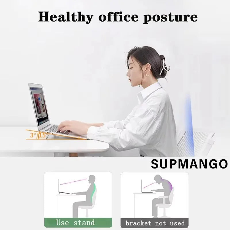 2PCS Foldable Laptop Stand Aluminium Alloy Non-slip Cooling Holder