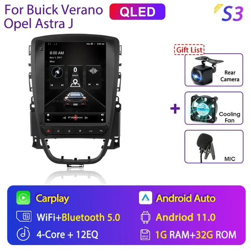 Srnubi 9.7" Android 12 Carplay Car Radio for Opel Astra J Verano 2007