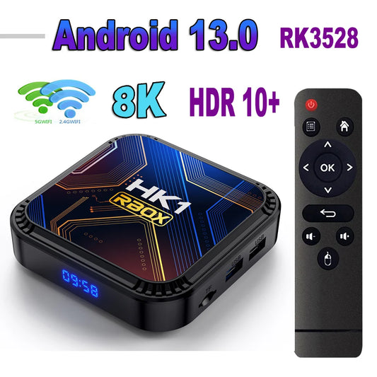 HK1 RBOX K8S Android 13 TV BOX RK3528 64GB 32GB 16GB 2.4G 5G WIFI BT