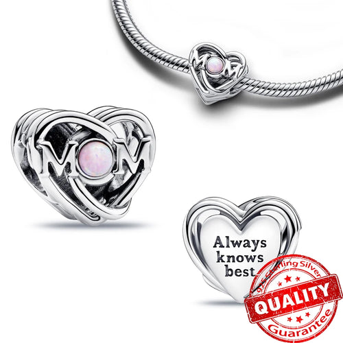 New Arrival 925 Sterling Silver Love You Mom Entwined Infinite Hearts
