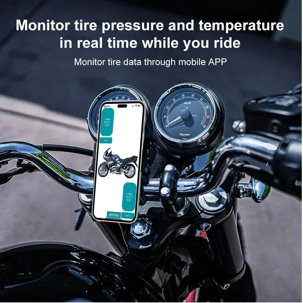 Motorcycle TPMS Bluetooth5.0 Wireless Tire Pressure Monitoring System