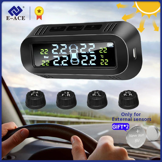 E-ACE Smart Car TPMS Auto Monitoring Security Alarm Anti High
