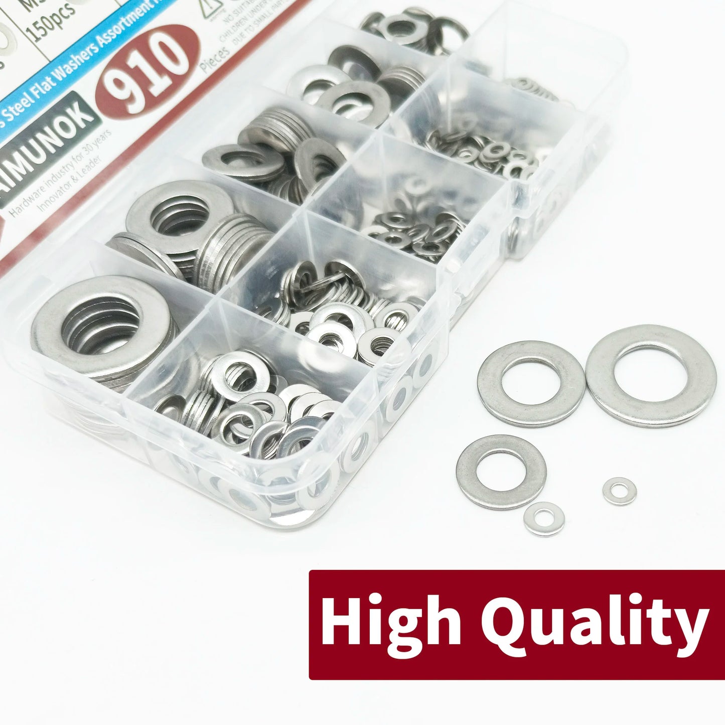 910/200pcs 304 Stainless Steel Flat Washers Assortment Kit (M2 M2.5 M3