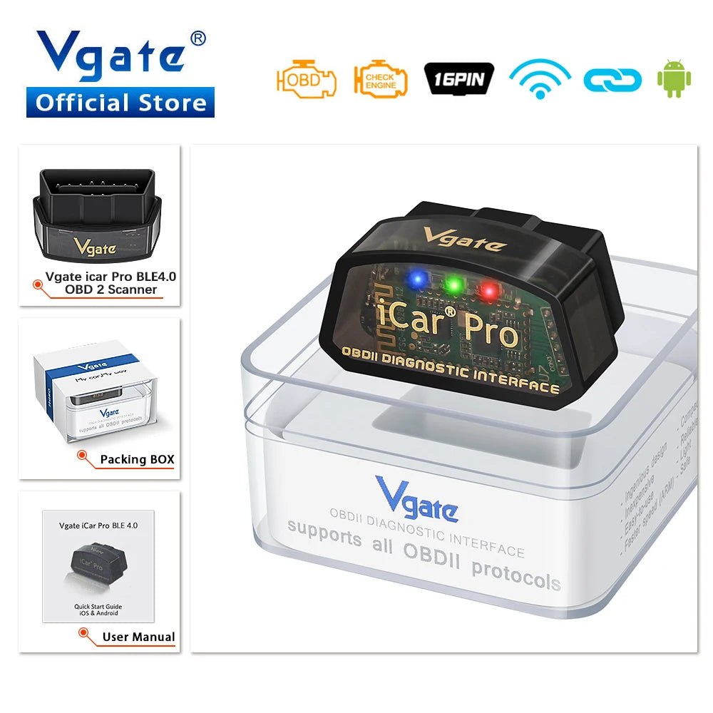 Vgate iCar Pro elm327 V2.3 OBD 2 OBD2 Car diagnostic Tools WIFI