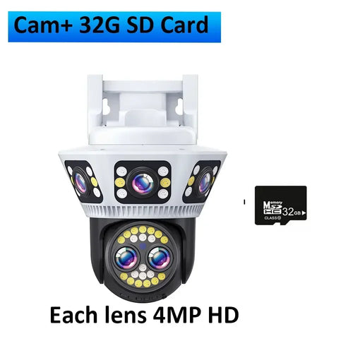 New 8K WiFi Camera Outdoor 10X Zoom Three Screen PTZ Video