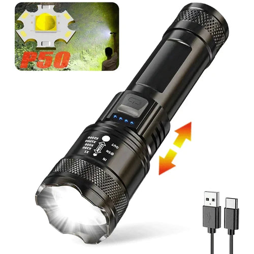 Powerful P70 Led Flashlights 5000LM Ultra Bright Tactical Light