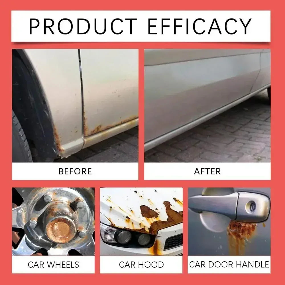 Car Rust Remover Spray Metal Surface Chrome Cleaner Car Body Paint