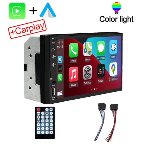 2Din 7 Inch HD Screen Full Touch Carplay Android Auto Car Raido