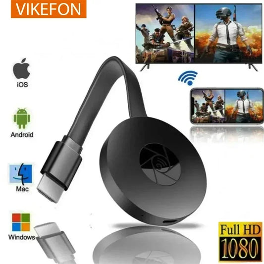 VIKEFON G2 Mirascreen 1080P Display TV Dongle Media Clip on Laptop