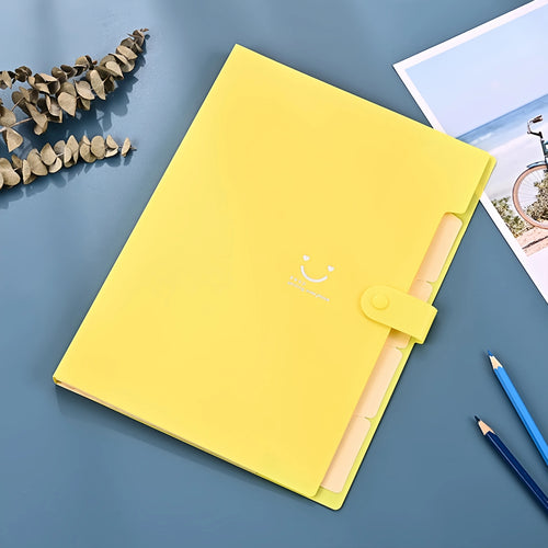 New Minimalist Accordion Bag For Cute And Smiling File Storage, With