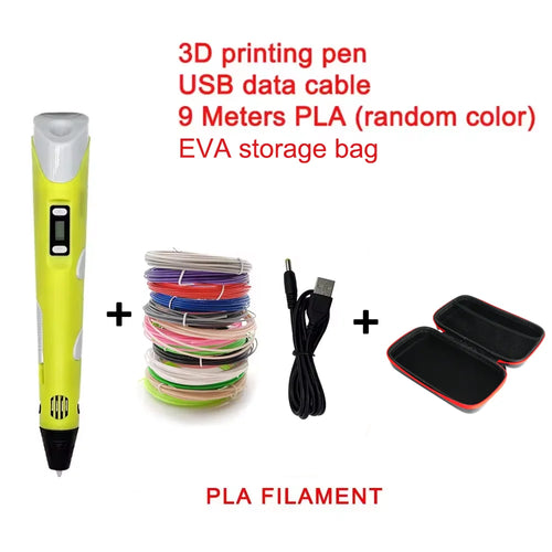 Electronic 3D Printing Pen with 9M PLA Consumables High-Temperature 3D