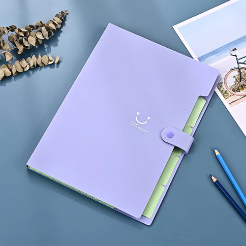 New Minimalist Accordion Bag For Cute And Smiling File Storage, With