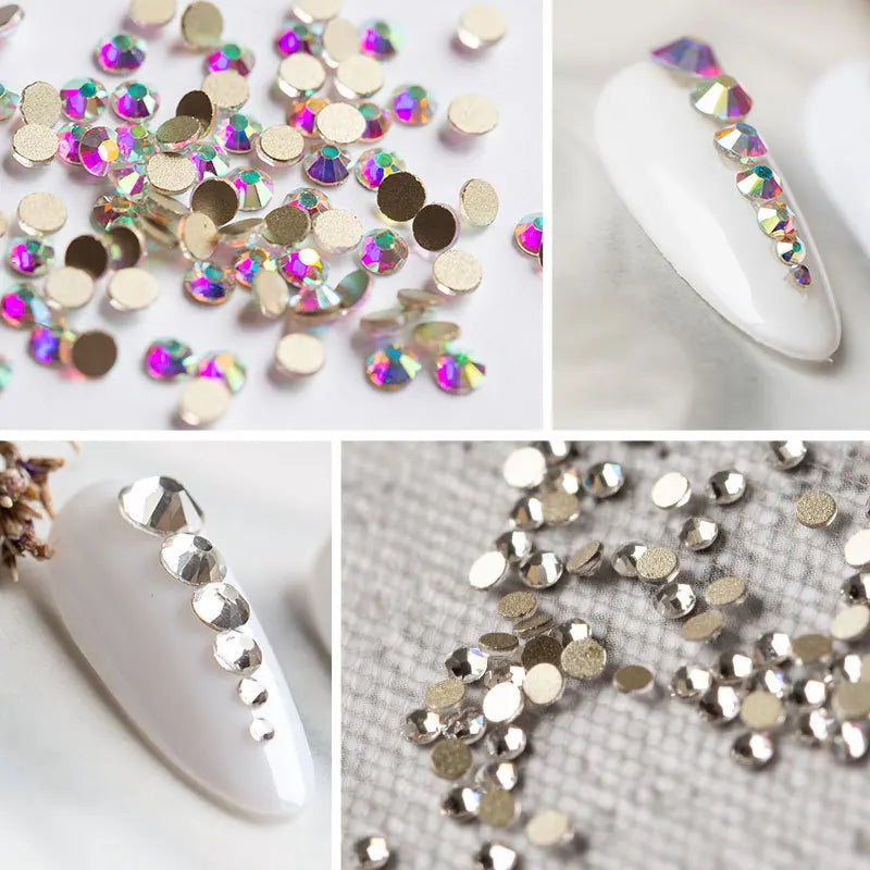 2880PCS SS3-SS20 Multi-colors Mix Size Nail Art Rhinestones Flatback
