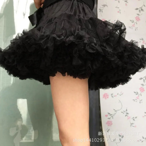 Women Flower Style Lolita Petticoats Tutu Puffy Cancan Skirt Under
