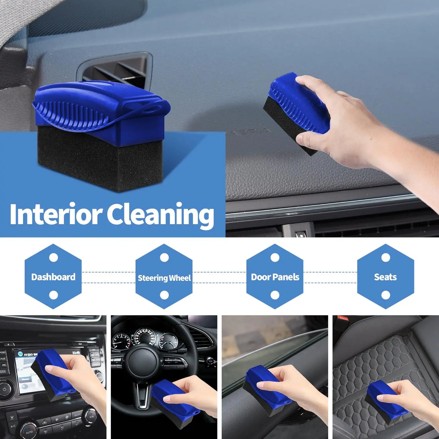 Waxing Sponge Brush for Car Tires Cleaning Tire Edges and Corners