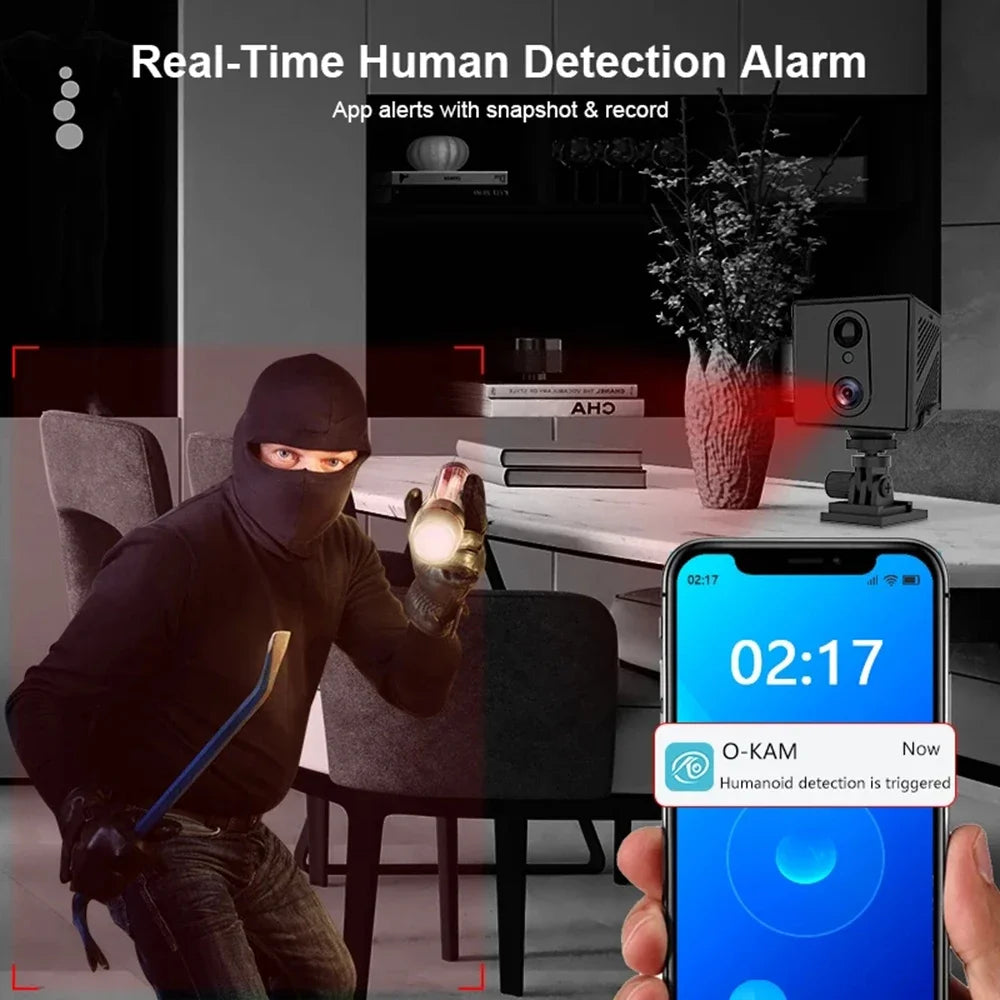 64GB 4G  SIM Card Mini Camera 5MP 3000mAh Battery Wireless Wifi  Night