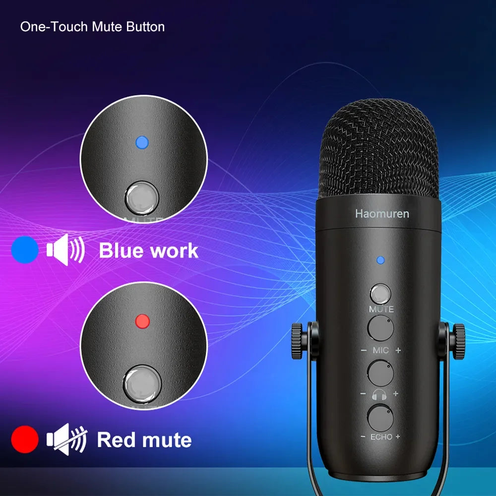 Professional USB Streaming Podcast PC Microphone Studio Cardioid