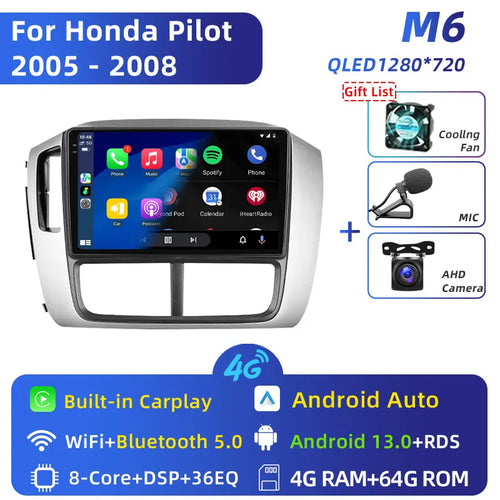 GPS Navigation Car Video Multimedia Player 4G for Honda Pilot 1 2005