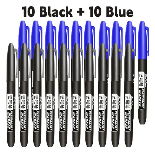 6 PCS Permanent Marker Pen Manga Drawing Markers Black Blue Red