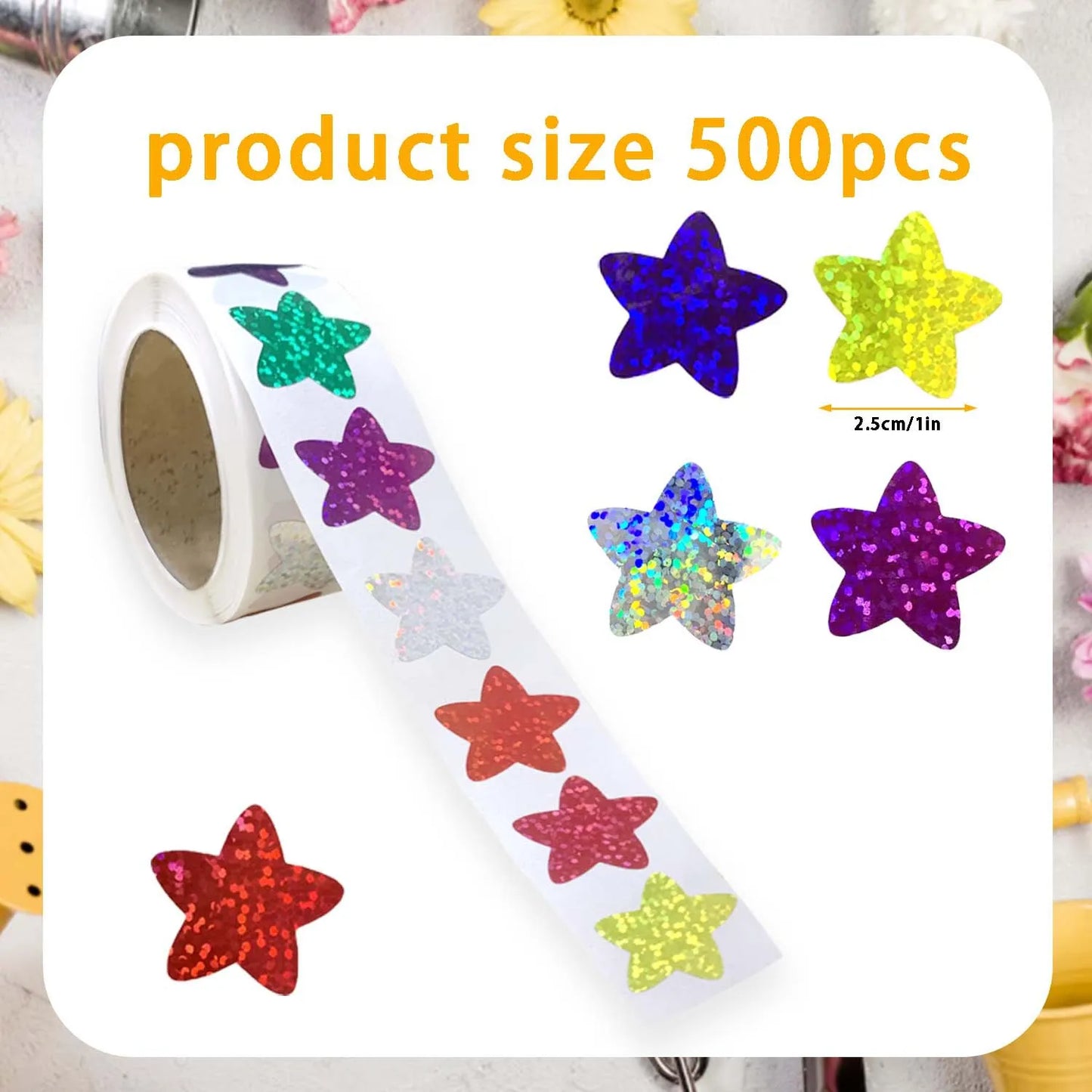 50-500pcs Colorful Star Stickers for Kids Reward School Classroom