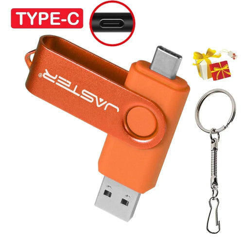 TYPE-C USB Flash Drive 128GB Real Capacity Pen Drive 64GB Free Key