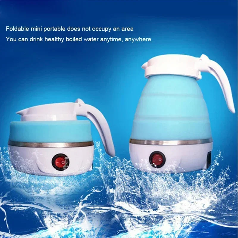 220V 0.6L Mini Folding Kettle Portable Water Heater 600W Silicone