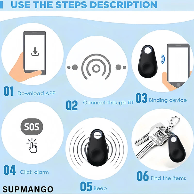 Mini GPS Mobile BT Anti-Lost Tracker Two-way Positioning IOS Android