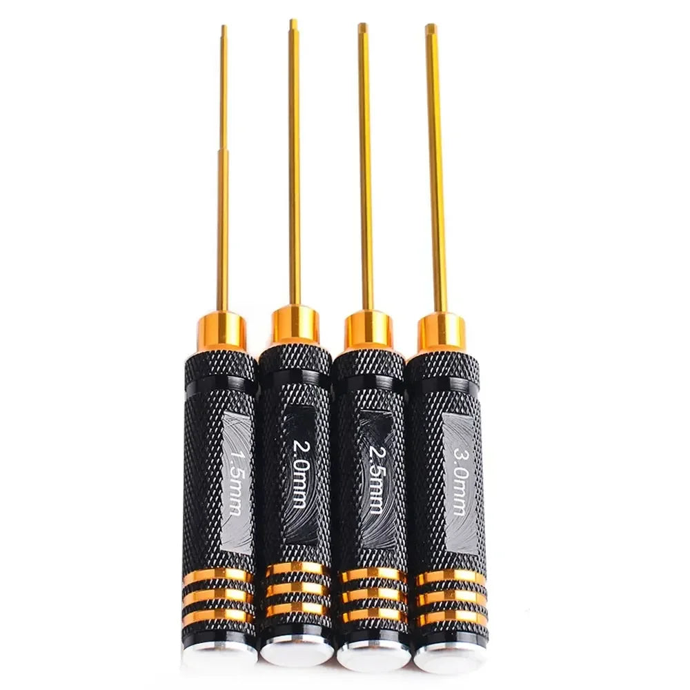 4PCS RC Tools Hex Screw Driver Set Titanium Plating Hardened 1.5 2.0