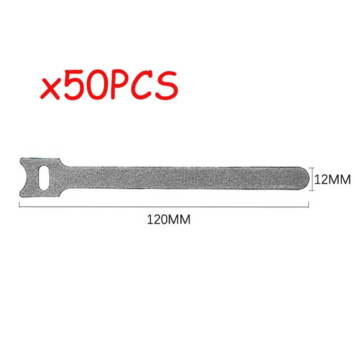 50pcs Reusable Hook and Loop Cable Ties Fastening Straps Multi-Purpose