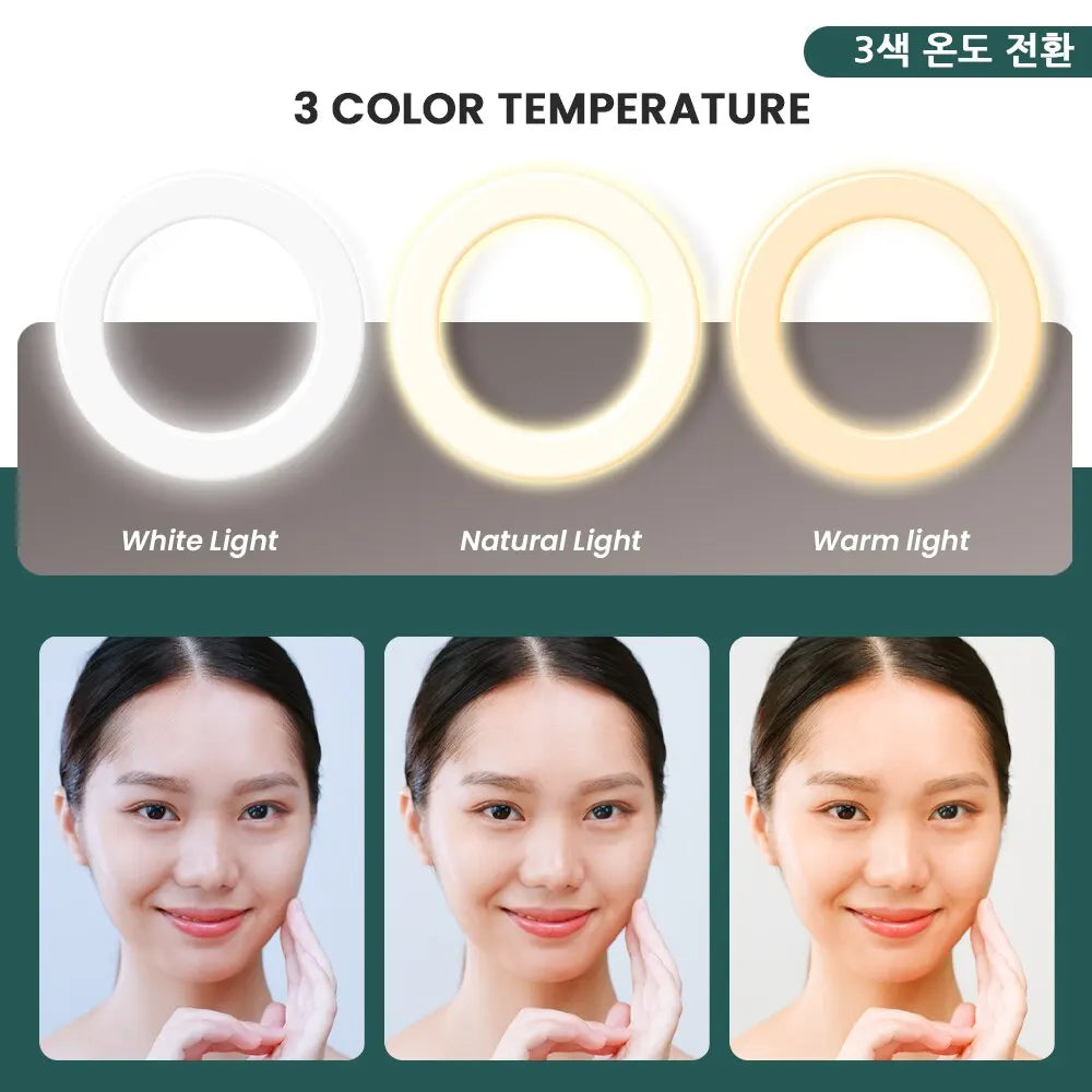 Desk Ring Fill Light 16cm Dimmable LED Ring Light with Tripod Stand