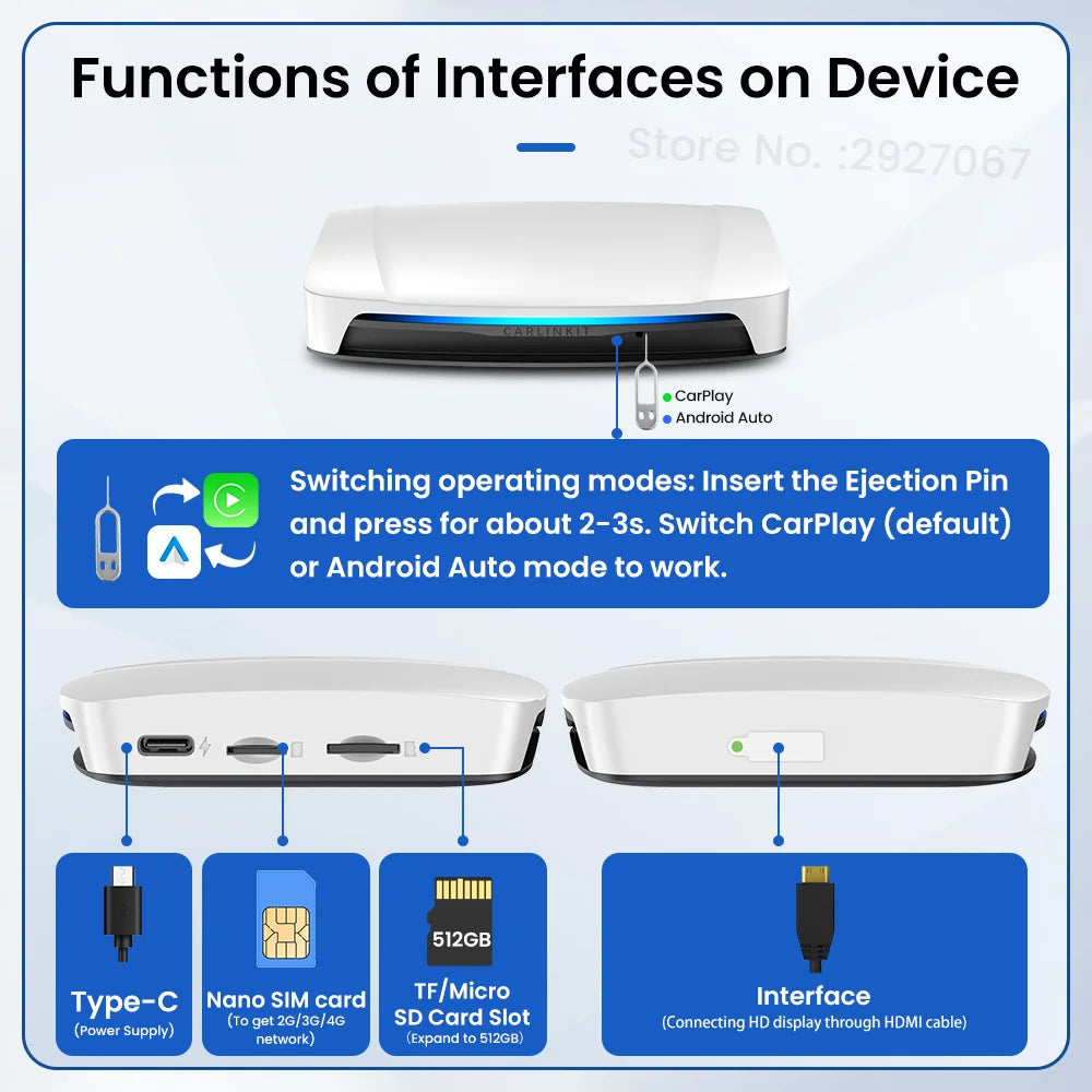 2024 CarlinKit CarPlay Ai TV Box Android 13 SDM660 6225 HDMI Streaming