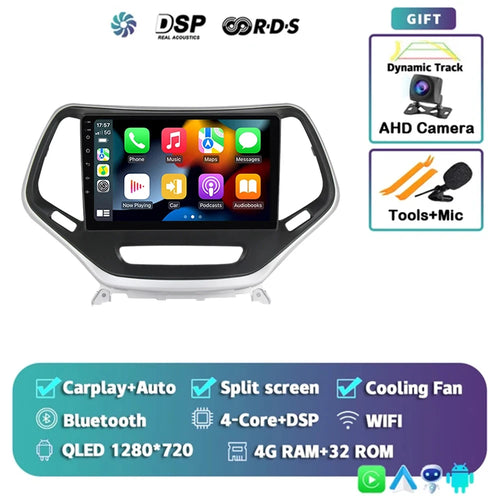 Android 14 Carplay Auto WIFI+4G Car Radio For Jeep Cherokee 5