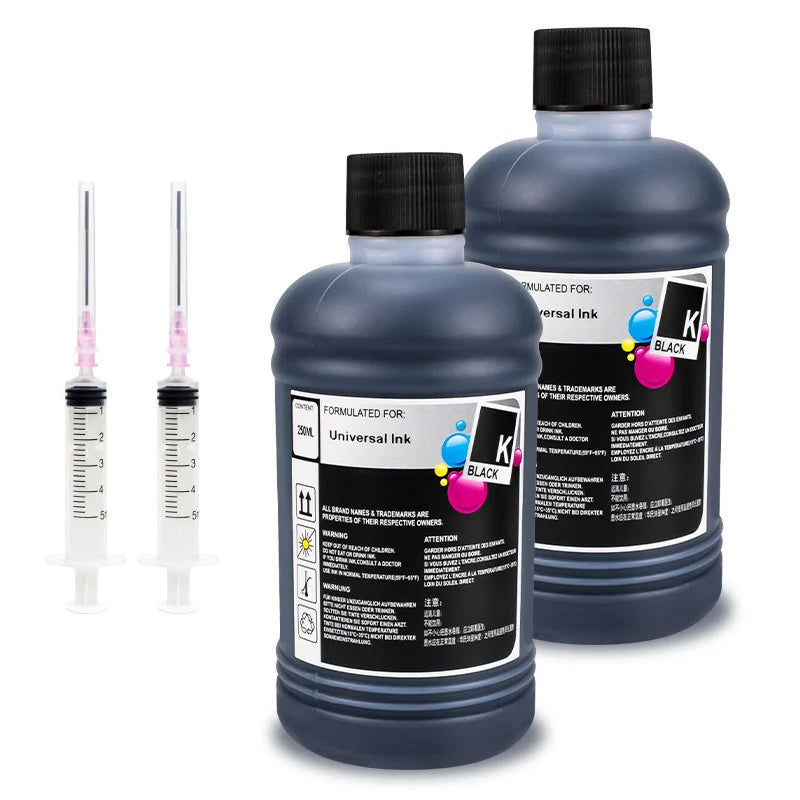 250ML Universal Refill Ink With Injector Kit Compatible for HP Canon