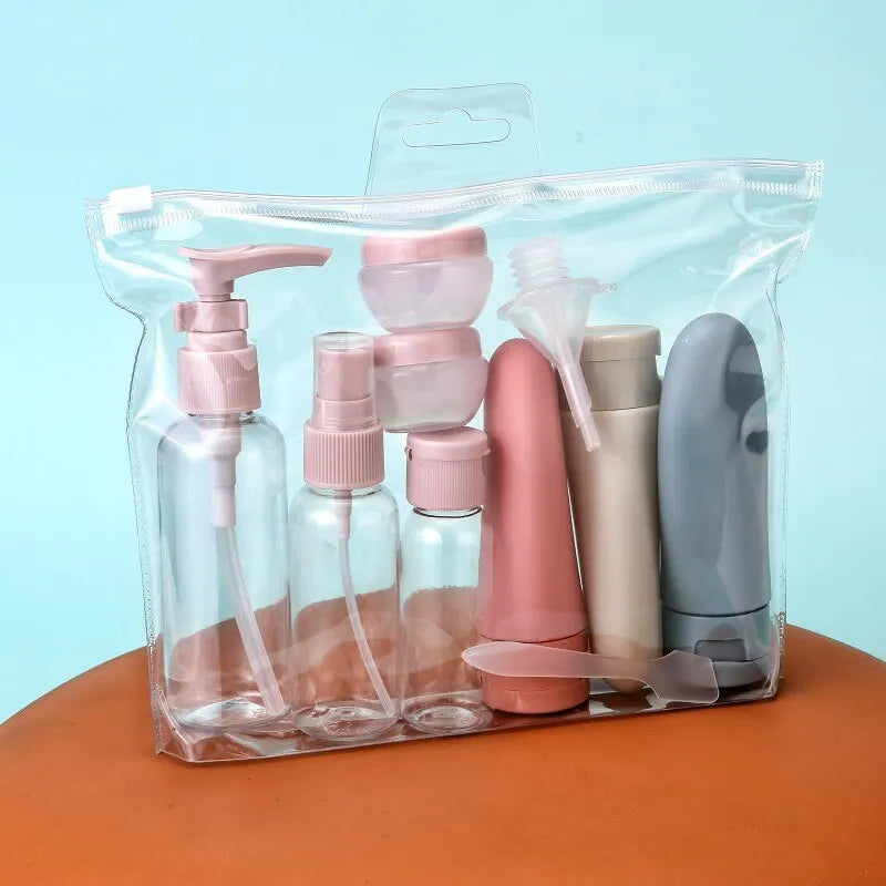 11pcs Travel Bottles Set With Storage Bag Travel Size Empty Liquid